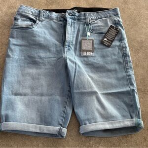 LuLaRoe Women's Bermuda Denim Light Blue Jean Summer Shorts size 32